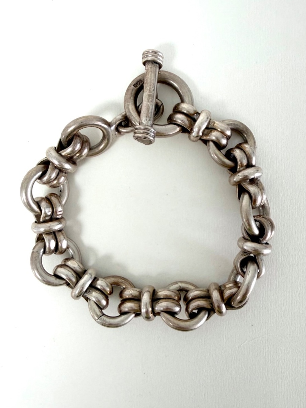 Sundance Heavy 925 Sterling Double Link Chunky Toggle Bracelet 58g 7.5" - Picture 3 of 7